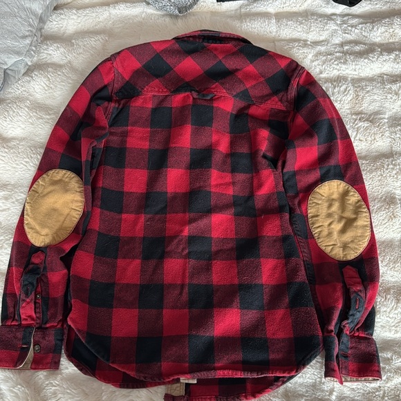 Roots Women’s Plaid Button-Down with Elbow Pads - Picture 4 of 5